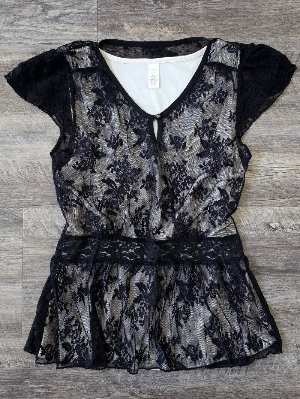 New Women's Lace Overlay Top
